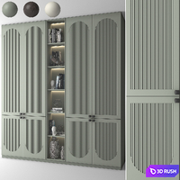 Neoclassical wardrobe 09 3D Model Vray, Corona