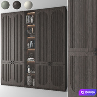 Neoclassical wardrobe 09 3D Model Vray, Corona