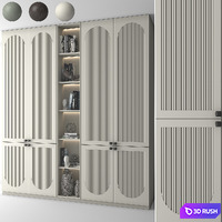Neoclassical wardrobe 09 3D Model Vray, Corona
