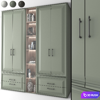 Neoclassical wardrobe 08 3D Model Vray, Corona