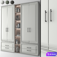 Neoclassical wardrobe 08 3D Model Vray, Corona