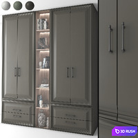 Neoclassical wardrobe 08 3D Model Vray, Corona