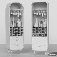 Wardrobe bar with alcohol 3D Model Corona