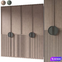 Modern wardrobe 18 3D Model Vray, Corona