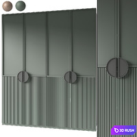Modern wardrobe 18 3D Model Vray, Corona