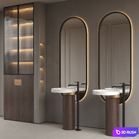 Bathroom furniture 1 - Falper Eccentrico basin &amp; Noken Round faucet by Porcelanosa 3D Model Vray, Corona