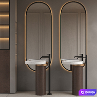 Bathroom furniture 1 - Falper Eccentrico basin &amp; Noken Round faucet by Porcelanosa 3D Model Vray, Corona