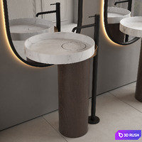 Bathroom furniture 1 - Falper Eccentrico basin &amp; Noken Round faucet by Porcelanosa 3D Model Vray, Corona