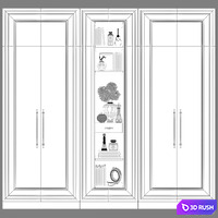 Neoclassical Modular Wardrobe 01 3D Model Vray, Corona