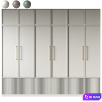 Modern wardrobe 25 3D Model Vray, Corona