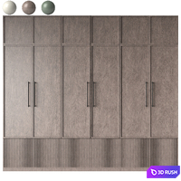 Modern wardrobe 25 3D Model Vray, Corona