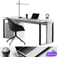 Workplace 16 3D Model Vray, Corona