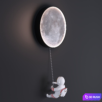 Astronaut And Moon Light Fixture 3D Model Corona