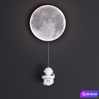 Astronaut And Moon Light Fixture 3D Model Corona