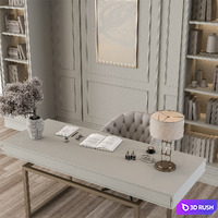 Boss Desk - Office Furniture 492 3D Model Vray, Corona