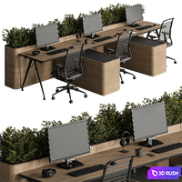 Employee Set - Office Furniture 488 3D Model Vray, Corona