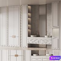 Bathroom Furniture Set 19 3D Model Vray, Corona