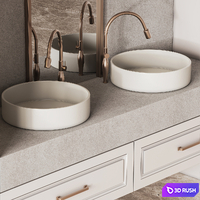Bathroom Furniture Set 19 3D Model Vray, Corona