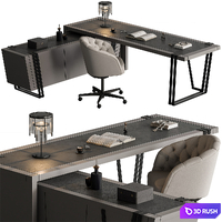 Manager Desk - Office Furniture 518 3D Model Vray, Corona