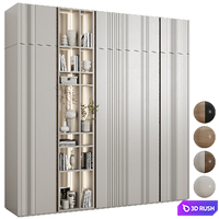 Modular wardrobe in a modern minimalist style 90 3D Model Vray, Corona