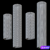 Luxury Crystal Wall Lamp 3D Model Corona
