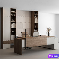 Boss Desk - Office Furniture 525 3D Model Vray, Corona