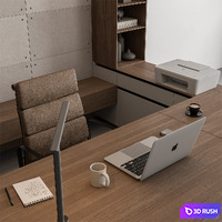 Boss Desk - Office Furniture 525 3D Model Vray, Corona