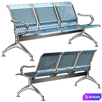 Oshujian waiting iron bench chair SJ-8888 3D Model Vray, Corona