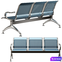 Oshujian waiting iron bench chair SJ-8888 3D Model Vray, Corona