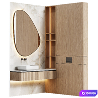Bathroom furniture 01 in a modern minimalist style 3D Model Vray, Corona