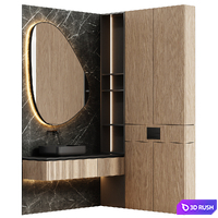 Bathroom furniture 01 in a modern minimalist style 3D Model Vray, Corona