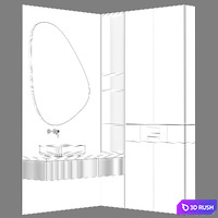 Bathroom furniture 01 in a modern minimalist style 3D Model Vray, Corona
