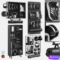 Home Gym Equipment 3D Model Vray, Corona