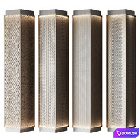 Metal columns with perforation No. 3 3D Model Vray, Corona