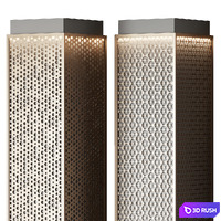 Metal columns with perforation No. 3 3D Model Vray, Corona