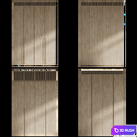 Set of wardrobe cabinets with ventilation grille 3D Model Vray, Corona