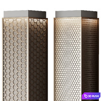 Metal columns with perforation No. 4 3D Model Vray, Corona