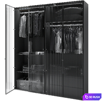 Modern Glass Door Wardrobe 3D Model Vray, Corona