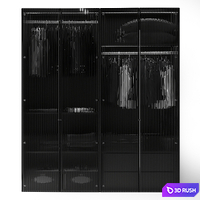 Modern Glass Door Wardrobe 3D Model Vray, Corona
