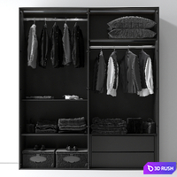 Modern Glass Door Wardrobe 3D Model Vray, Corona