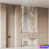 Bathroom Furniture Set 23 3D Model Vray, Corona