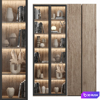 Cabinet with shelves 086 3D Model Vray, Corona
