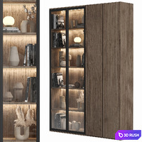 Cabinet with shelves 086 3D Model Vray, Corona