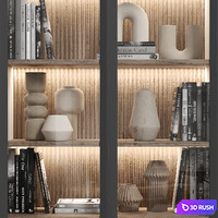 Cabinet with shelves 086 3D Model Vray, Corona