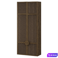 Wardrobe furniture set rattan 3D Model Vray, Corona