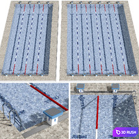Swimming pool with paths 3D Model Vray, Corona