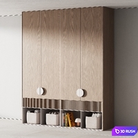 503 furniture for children 06 cupboard with toys and decor in 4 options 3D Model Vray, Corona