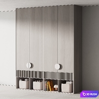 503 furniture for children 06 cupboard with toys and decor in 4 options 3D Model Vray, Corona