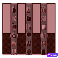 Furniture composition GHS-2529 3D Model Corona