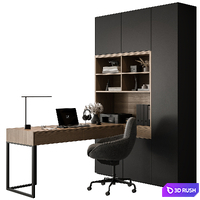 Home Office - Office Furniture 573 3D Model Vray, Corona